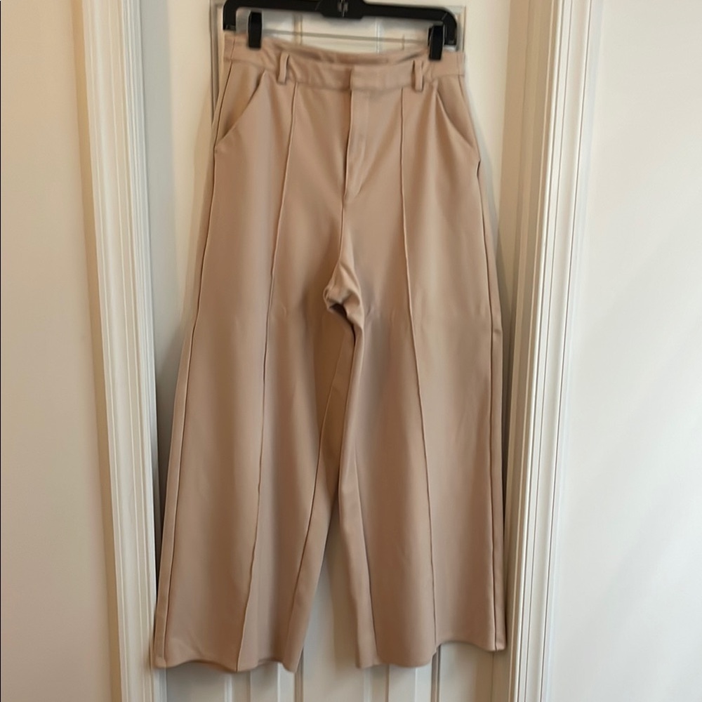 Bar III Beige Wide-Leg Pants